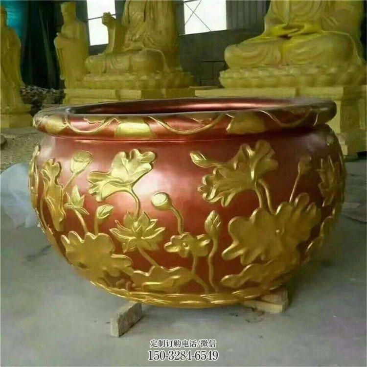 荷葉圖銅缸雕塑 荷葉圖銅缸雕塑