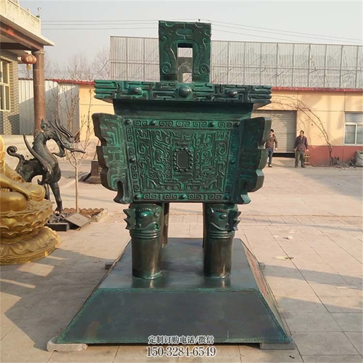 青銅仿古方鼎雕塑 青銅仿古方鼎雕塑