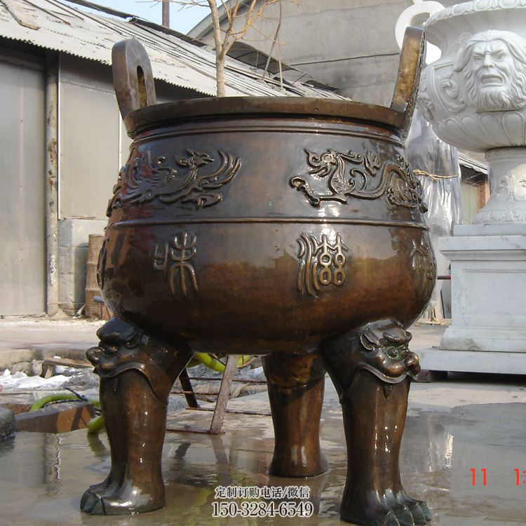 仿古圓鼎銅雕制作 仿古圓鼎銅雕制作
