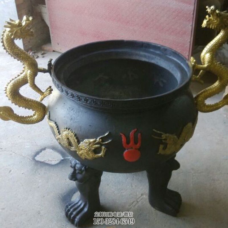 盤龍三足爐銅雕塑 盤龍三足爐銅雕塑