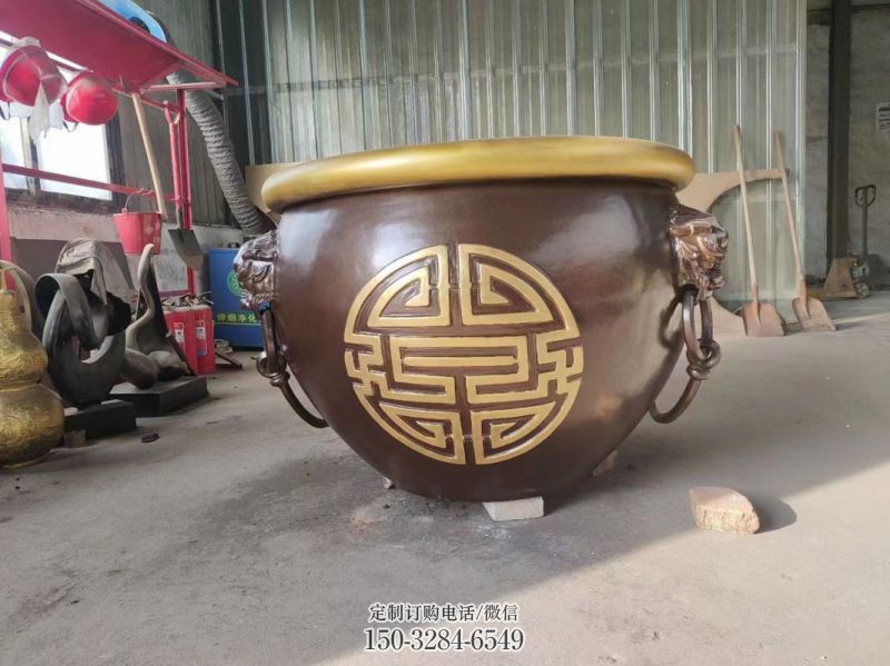鑄銅吉祥銅缸雕塑 鑄銅吉祥銅缸雕塑