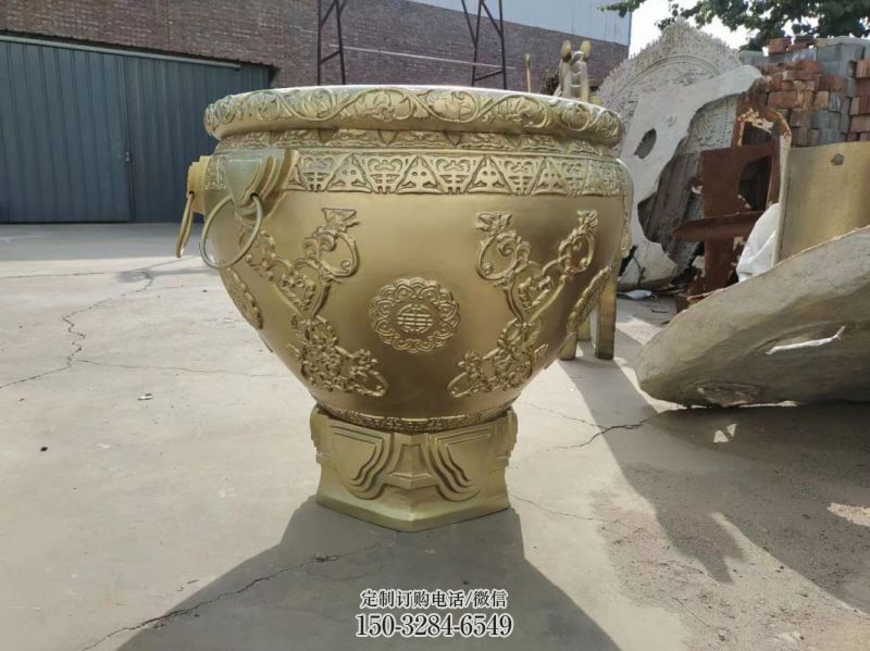 黃銅吉祥銅缸雕塑制作 黃銅吉祥銅缸雕塑制作
