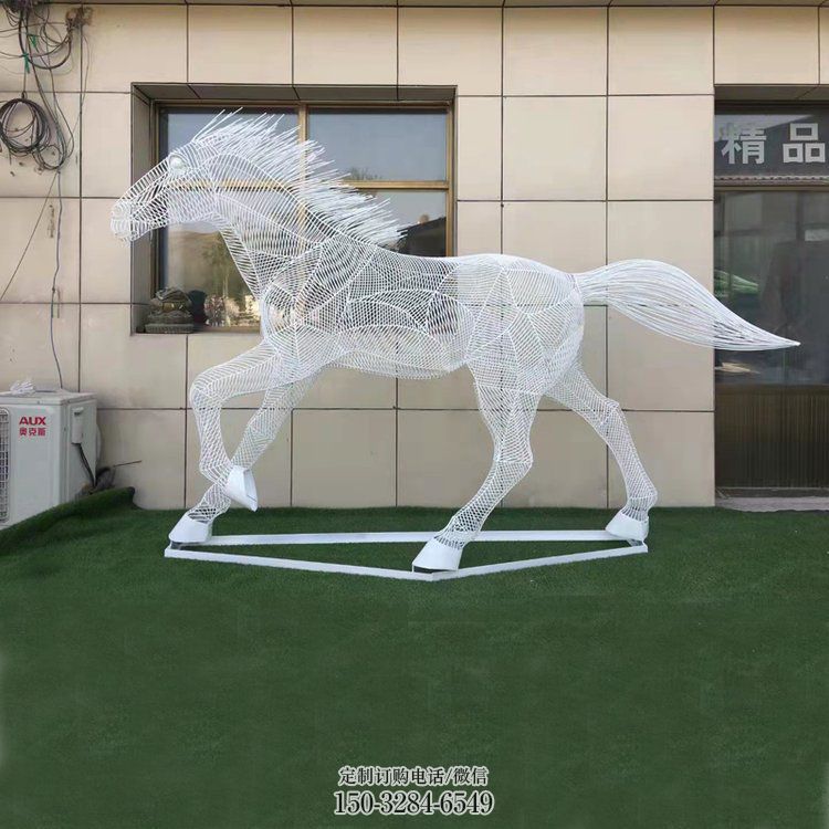 鏤空奔馬雕塑，城市動物擺件，大型廣場小品