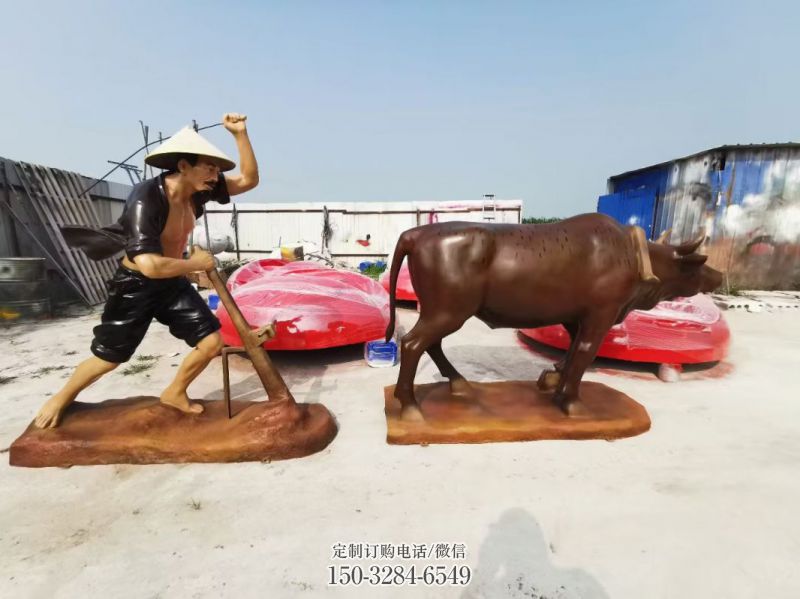 大型農(nóng)耕牛雕塑廠家 步行街宣傳雕塑 仿真擺件 大型農(nóng)耕牛雕塑廠家 步行街宣傳雕塑 仿真擺件
