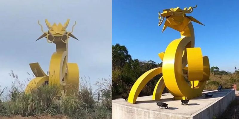抽象大型龍頭雕塑，鑄銅動物雕塑，房地產售樓處擺件