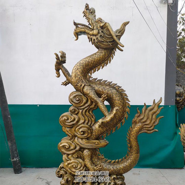 定價龍頭雕塑，鑄銅動物雕塑，房地產(chǎn)售樓處擺件