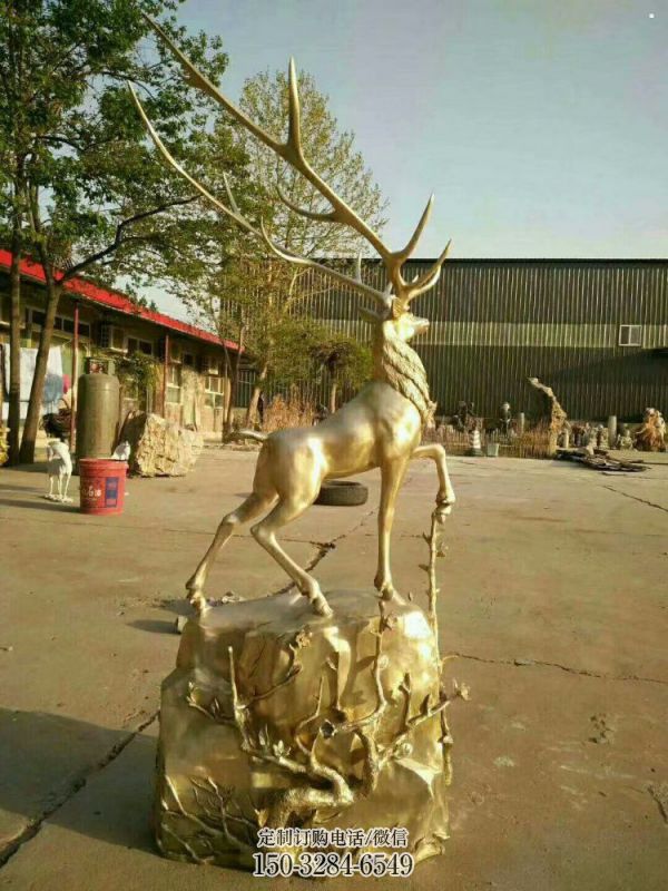 梅花鹿銅雕塑擺件，地標擺件，梅花鹿銅雕塑生產商