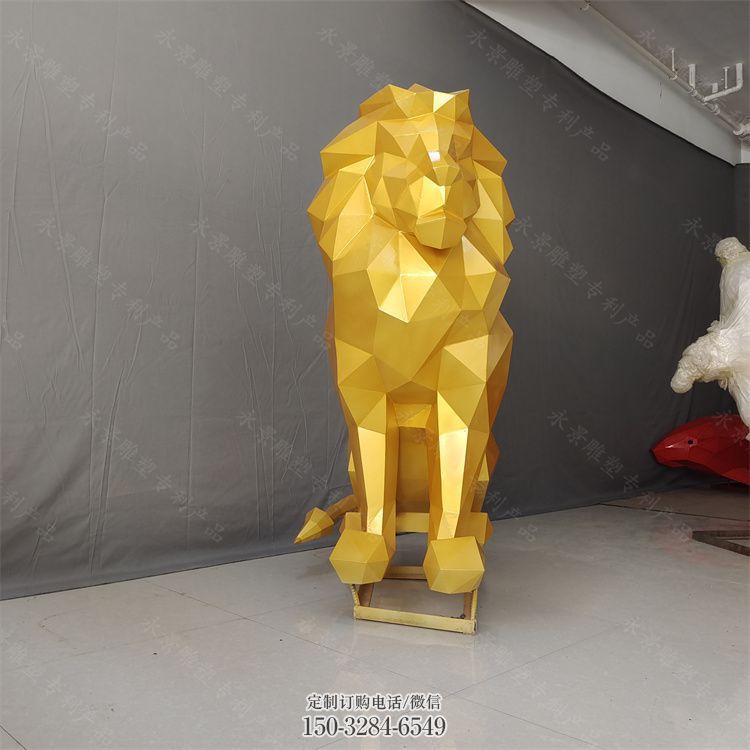 切面獅子雕塑承接，鍛造工藝，不銹鋼獅子雕塑訂做