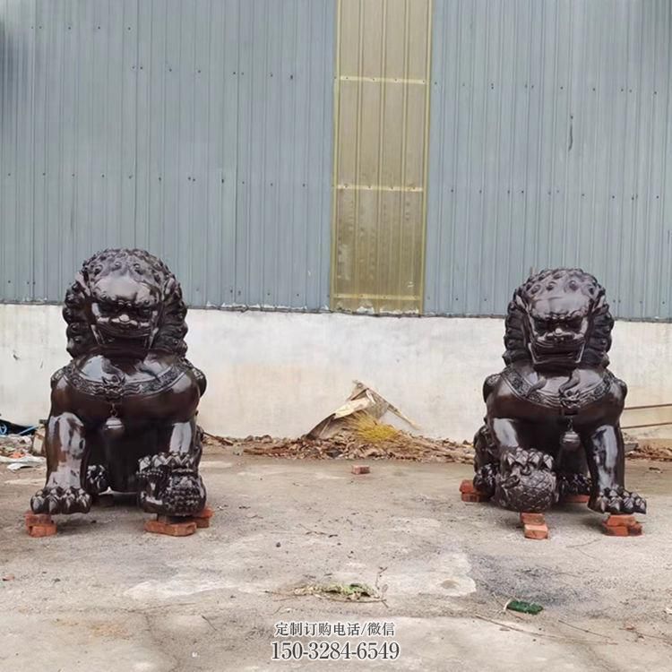 黃銅獅子雕塑制造商，城市雕塑，大型蹲獅雕塑制作