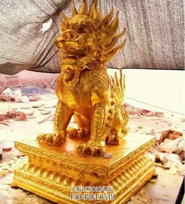 房地產(chǎn)麒麟雕塑，仿古動漫雕塑，噴砂制造