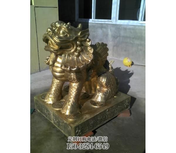 步行街貔貅雕塑，鑄銅農(nóng)耕雕塑，鏤空方式