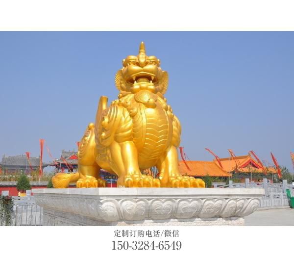 廣場貔貅雕塑，動物彩繪雕塑，抽象效果