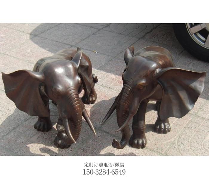 大象雕塑制造商，小區(qū)擺件，銅大象雕塑制造商