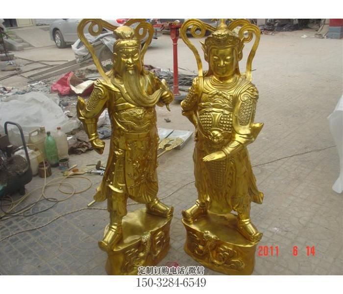 大型韋陀銅神像廠家，鎏金效果，仿古韋陀銅神像廠家