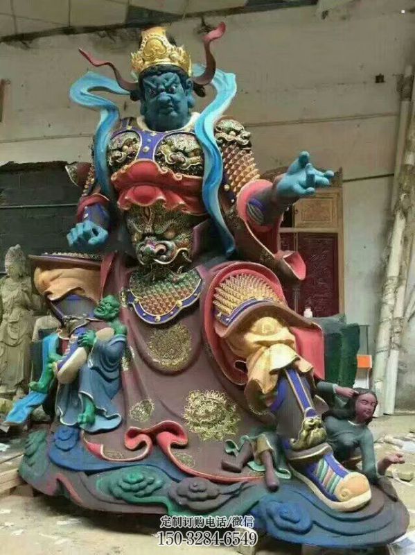 寺廟四大天王神像生產(chǎn)，彩繪工藝，寺廟四大天王神像廠家