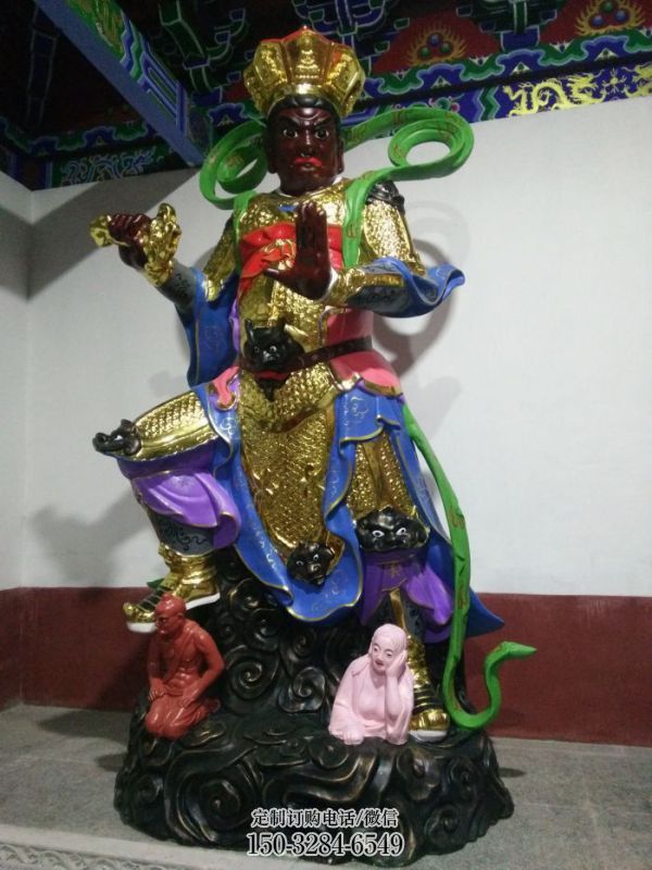 四大天王神像制作，鎏金效果，寺廟四大天王神像廠家
