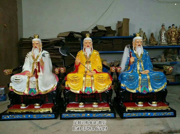常用三清天尊神像，鑄銅工藝，大型三清天尊神像加工