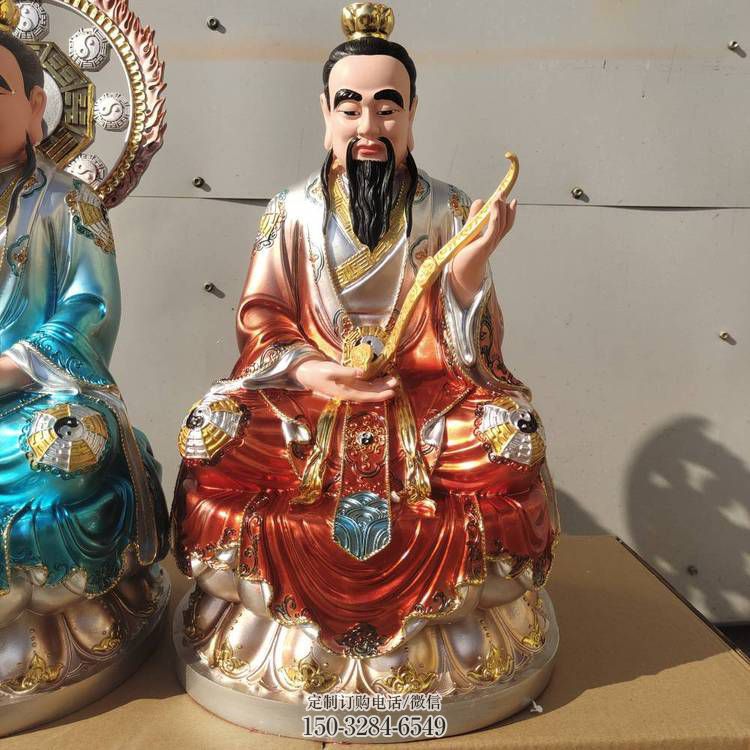 預定三清天尊神像，鎏金效果，三清天尊神像定做