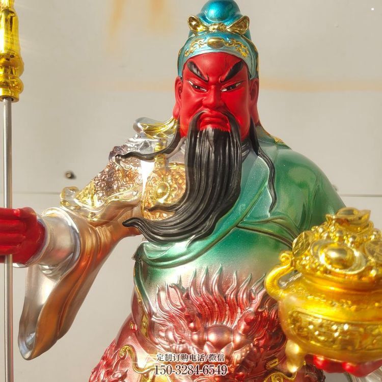 家用銅關(guān)公神像制作，佛堂擺放，銅關(guān)公神像預(yù)用