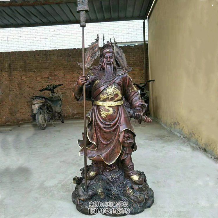 指定銅關(guān)公神像，仿古效果，鑄銅銅關(guān)公神像制作