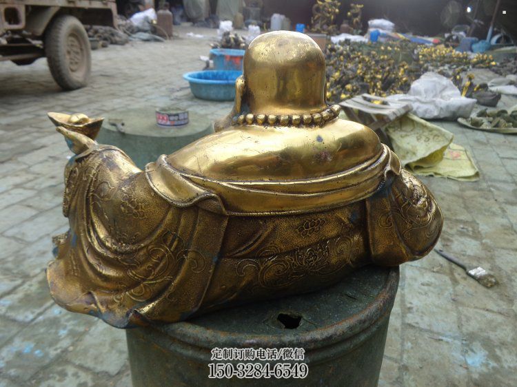 大型彌勒佛銅佛像廠家，彩繪工藝，大型彌勒佛銅佛像加工
