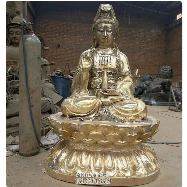 寺廟觀音佛像生產(chǎn)，鑄銅工藝，銅觀音佛像定做